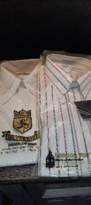 Mr Van Dyke Dress Shirt Men's Size 16  London Fog Striped Button Up 17 Both NEW - Picture 1 of 5