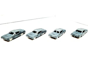 Lot Of 4 Vintage MIDGETOY DIECAST Ford Torino 2 5/8" Factory Ready To Paint - Picture 1 of 4