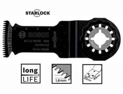 2 Stück Bosch Starlock BIM Tauchsägeblatt AIZ 32 BSPB, Hartholz, 50 x 32 mm - Bild 1 von 4
