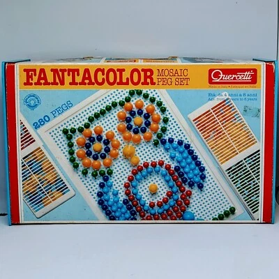 Vintage Quercetti Mosaic Peg Set Fantacolor Creative Activity Made in Italy Retr - Image 1 of 4