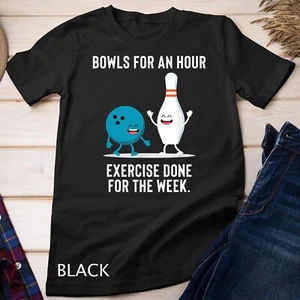 Funny Bowling Gift For Men Women Or Lazy People Unisex T-shirt - Picture 1 of 15