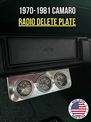 1970-1981 2nd Generation Chevrolet Camaro SS Z28 RS Radio Delete Plate w/ LOGO - Image 1 of 4