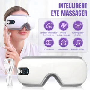 Masajeador de ojos con calor Bluetooth música máscara de ojos térmica dispositivo inteligente para el cuidado de los ojos EE. UU. - Imagen 1 de 13
