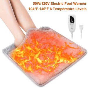 Electric Heated Foot Warmers for Men Women Foot Heating Pad Fast Heating Mat - Picture 1 of 11