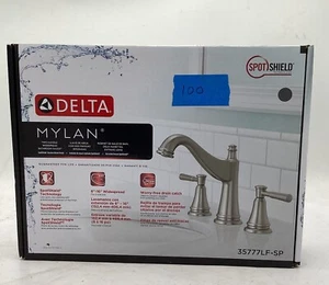 Delta 35777LF-SP Mylan 8” Widespread 2-Handle Bathroom Faucet in Brushed Nickel - Picture 1 of 5