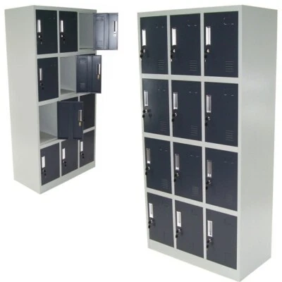 Spind 12-Fächer Zwölferspind Garderobenschrank Umkleidespind Metallschrank 57024 - Bild 1 von 4