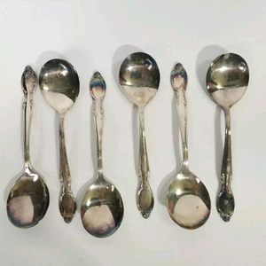 Lot Of 6 Rare WM Rogers I S Dinning Spoon - Picture 1 of 15