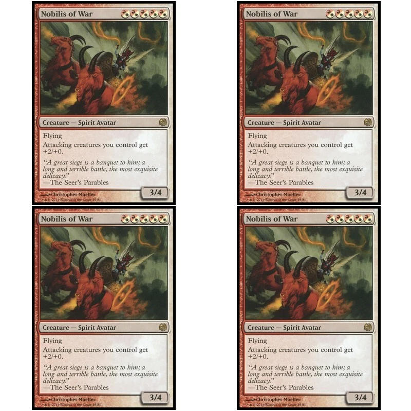 4 x NOBILIS OF WAR NM Heroes vs Monsters MTG Red/White - Spirit Rare - Image 1 of 1