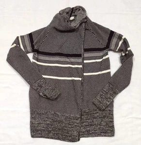 Ivivva lululemon Feeling Toasty black white knit sweater jacket cardigan 14 - Picture 1 of 4
