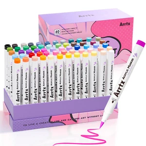 Arrtx Paint Markers Paint Pens 60 Colors, Acrylic Paint Pens for Artists Adults - Picture 1 of 9