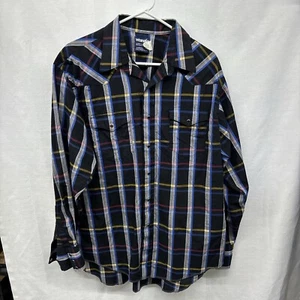 Vintage Wrangler Western Shirts Pearl Snap Button Up Mens - Picture 1 of 4