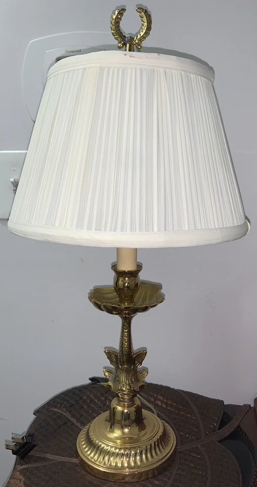 Lámpara PAUL HANSON KOI FISH Vieira Concha Marina LATÓN Rara con Pantalla Foto 1 de 4