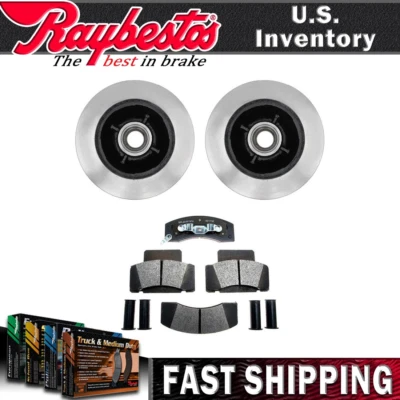 Conjunto de rotor y buje de freno delantero y pastillas de freno para Dodge Ram 3500 1994-1999 Foto 1 de 4