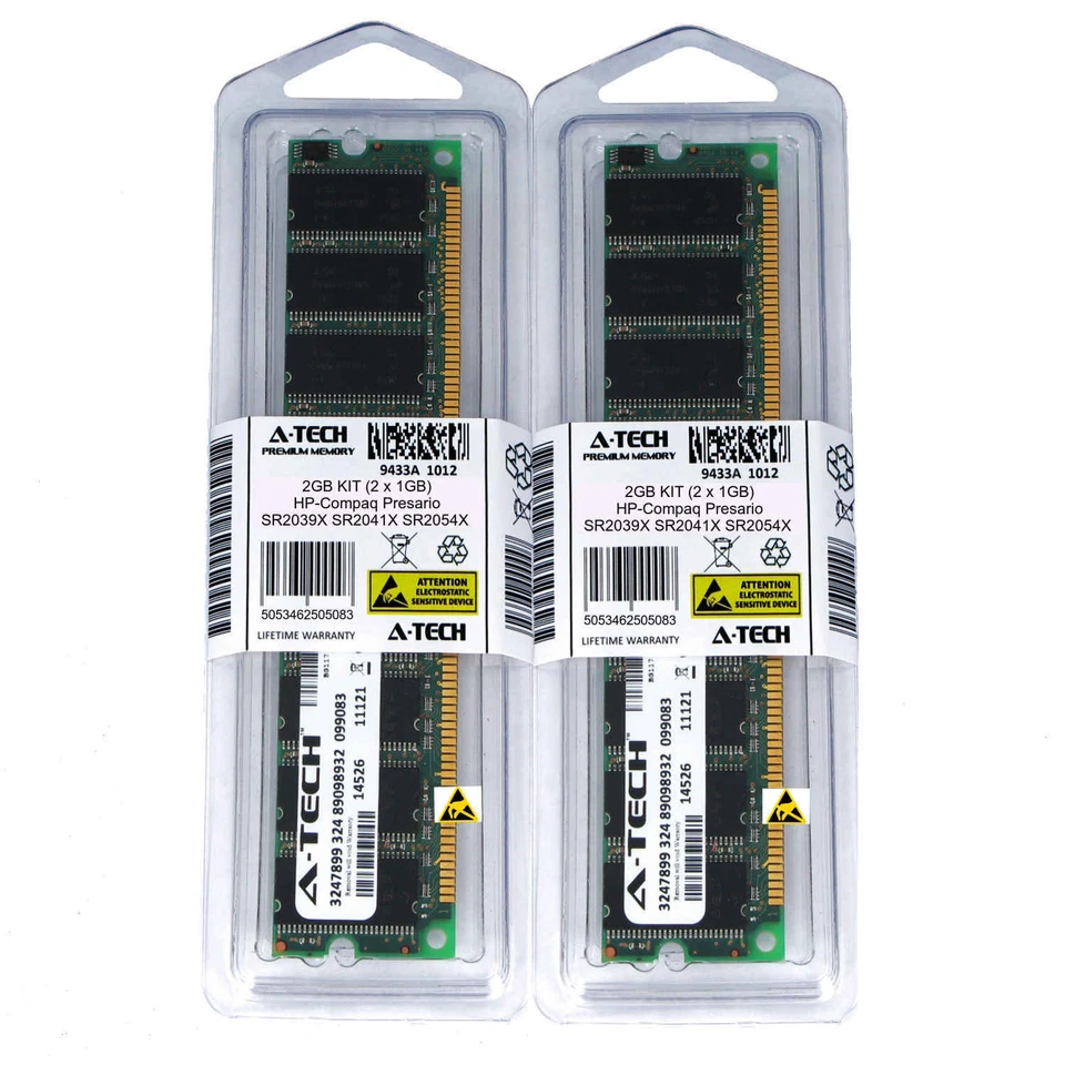 2GB KIT 2 x 1GB HP Compaq Presario SR2039X SR2041X SR2054X PC3200 Ram Memory - Image 1 of 1