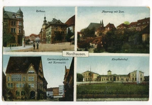 AK Nordhausen,Sparkasse, Bahnhof 1918 - Picture 1 of 2
