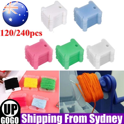 UP240X Plastic Bobbins Craft Storage Cross Stitch Thread Winder Embroidery Floss - image 1 of 4