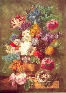 1950's.. 4xColour Floral Designed Postcards, National Gallery, Great Britain - Picture 1 of 5