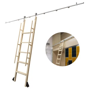 ROLLING LADDER HARDWARE SLIDING LIBRARY LADDER TRACK STAINLESS STEEL /NO LADDER - Picture 1 of 12