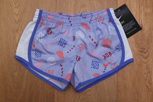 Nike Girl Running Shorts ~ Light Violet, White & Orange ~ DRI-FIT ~ - Picture 1 of 2