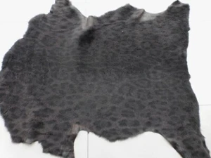 sheepskin leather hide Karakul Astrakhan Leopard Print Black on Brown - Picture 1 of 6