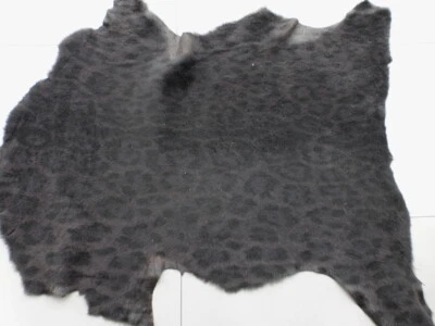 sheepskin leather hide Karakul Astrakhan Leopard Print Black on Brown - Image 1 of 4