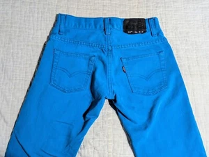 Levis 511 Bright Blue Youth Boys Size 10 Reg 25x25 Black Label Skinny Teal Y2K - Picture 1 of 14