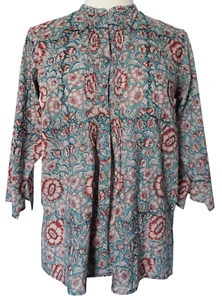 Smock Top - Indigo floral spot - Picture 1 of 4