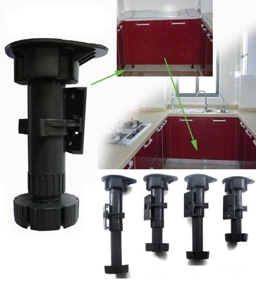 Pata de gabinete de baño de cocina de plástico ajustable 95 mm-150 mm paquete de 4/8/32 piezas Foto 1 de 3