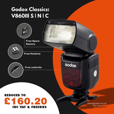 Godox V860III TTL Flash | Official UK Distributor + Warranty + 3 FREE Gifts - Image 1 of 4