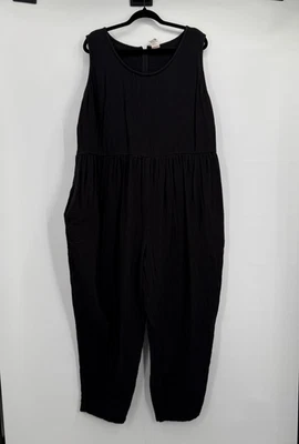 Mono Lucy & Yak para mujer 16 negro algodón orgánico sin mangas bolsillos cremallera trasera Foto 1 de 4