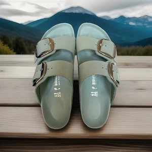 Birkenstock Arizona Big Buckle High Shine Surf Green • 41 Narrow /US w10 m8 - Picture 1 of 9