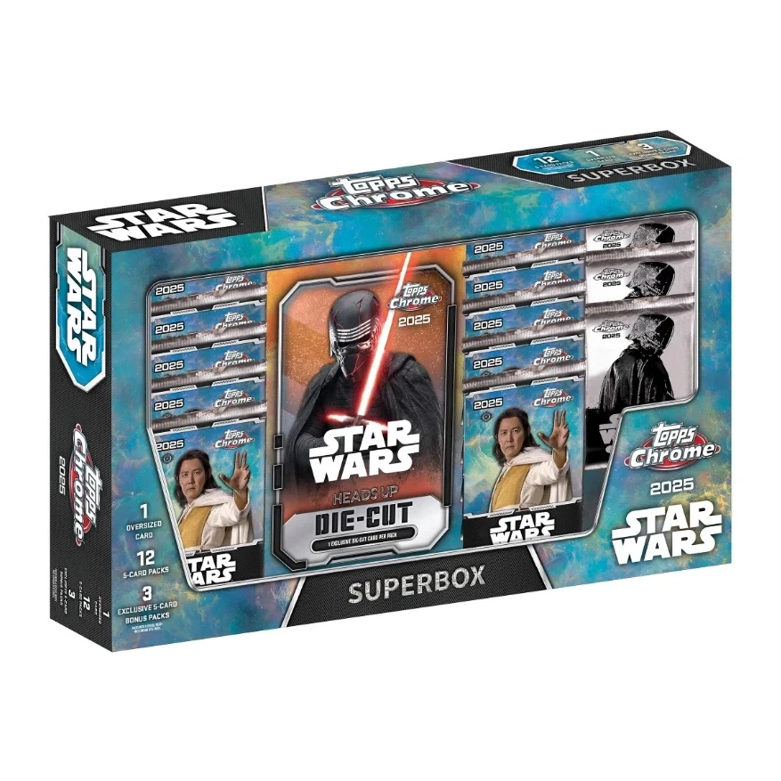 Topps Chrome Star Wars Super Box 2025 Costco Trading Cards -