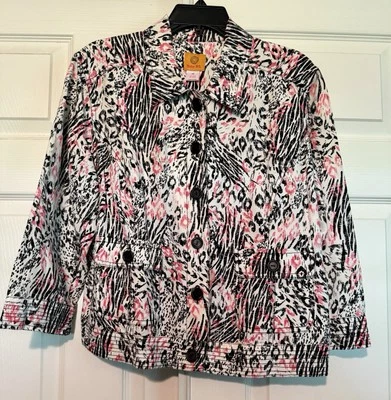 Ruby Rd Sz-14 Multicolored Animal Print Lightweight  Crop  Jacket - Image 1 of 4