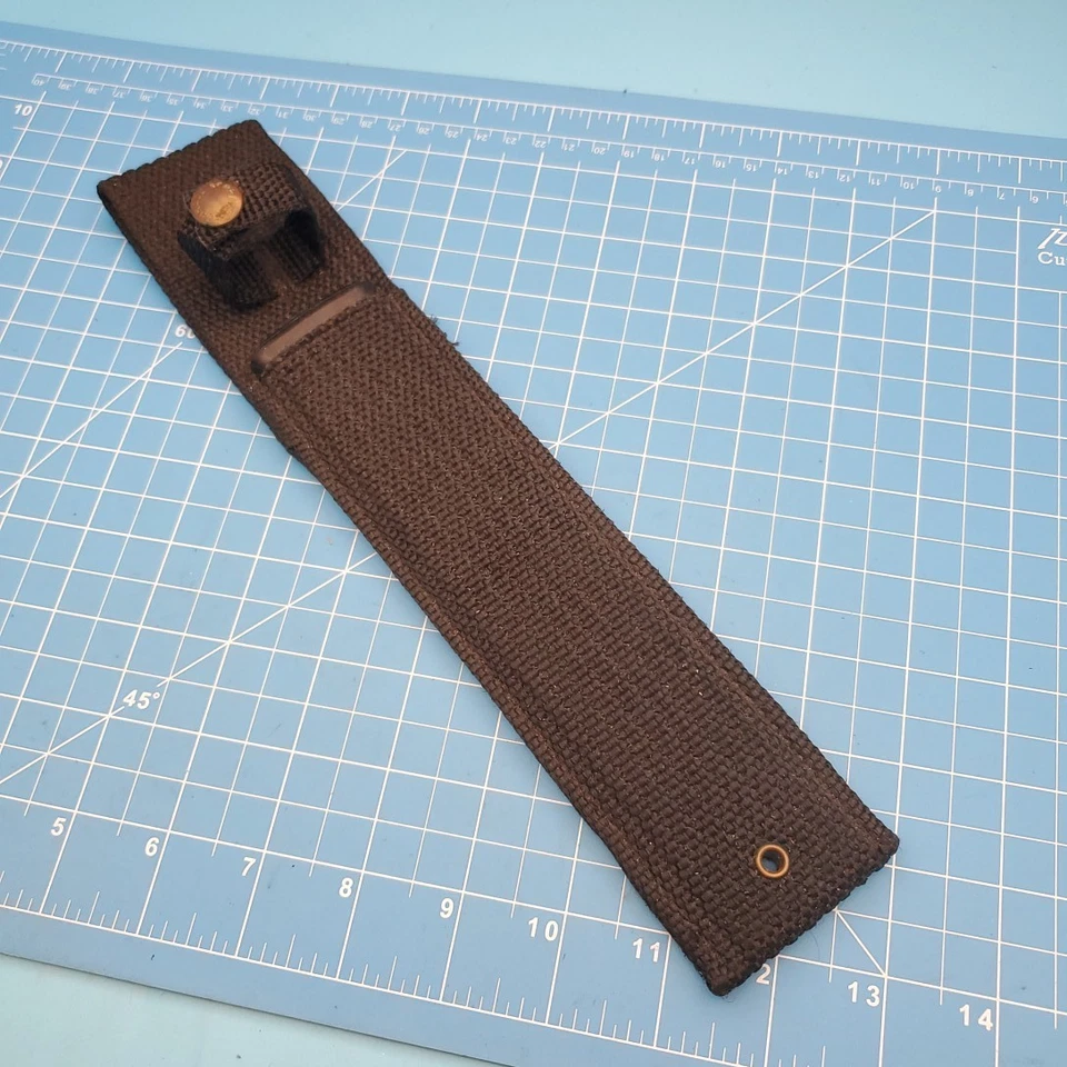 复古 Schrade 固定刀片刀鞘黑色尼龙皮带袋 12"x7.25" — 第 1/4 张图片