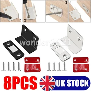 8PCS Strong Magnet Steel Catch Latch For Door Closet Cabinet Cupboard Closer - Picture 1 of 12