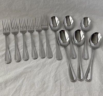 Tenedores de cubiertos de acero inoxidable WALLACE 18/10 12 piezas tenedor de ensalada cuchara sopera Foto 1 de 4