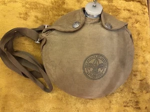 Vintage Boy Scouts of America Metal Canteen w/ Khaki Canvas Cover BSA - Picture 1 of 9