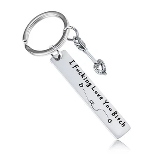 Keychain Engraved I Love You Best Friend Gift for Women BFF Birthday - Picture 1 of 6