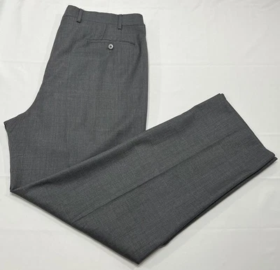 Брюки Zanella Todd 100% шерсть плоские спереди серые мужские 38x31 сделано в Италии - Изображение 1 из 4