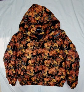 Boohoo Man Tapestry Hooded Puffer Floral Jacket For Bigger Men Size M Oversized - Picture 1 of 14