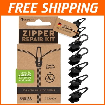Zipper Pull Replacement Set - Black, Large - Pack of 7 - Image 1 of 4