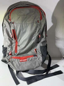 THE NORTH FACE LITHO 24 Nylon Gray/Red Outdoor Hiking Trail Backpack *READ* - Picture 1 of 12