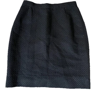 Vintage Escada Margaretha Ley Bleistiftrock schwarz Wolle Seide Jacquard Germany 36 - Bild 1 von 12