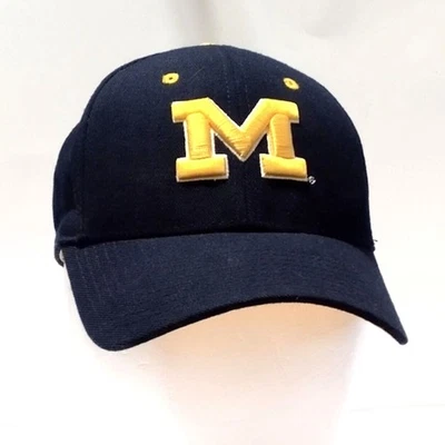 Michigan Wolverines Zephyr The Z Navy Blue Gold Embroidered Hat Size 6 7/8 - Image 1 of 4