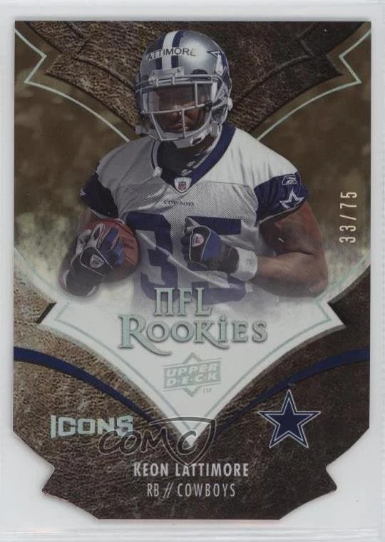 2008 Upper Deck Icons NFL Rookies Gold Die-Cut /75 Keon Lattimore #236 Rookie RC - Image 1 of 2