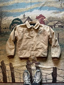 Vintage 90s Carhartt Y02 Santa Fe Quilted Jacket USA Youth XL Tan - Picture 1 of 9