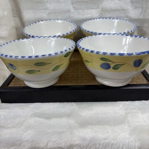 Pier 1 Palermo Set of 4 Cereal Soup Bowls 5.5” Hand Painted Italy EUC - Picture 1 of 3