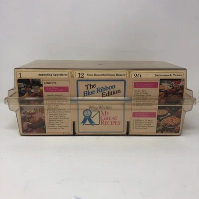 Juego de tarjetas de colección 1989 Cardmark My Great Recipes edición cinta azul Mary Masters Foto 1 de 4