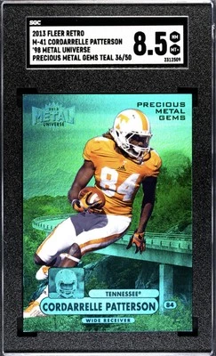 2013 FLEER METAL RETRO PRECIOUS METAL GEMS /50 CORDARRELLE PATTERSON RC SGC 8.5 - Image 1 of 2