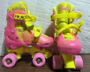 Barbie Roller Skates Size 12-2 Adjustable 2-in-1 Girls Skating Pink Yellow - Picture 1 of 13